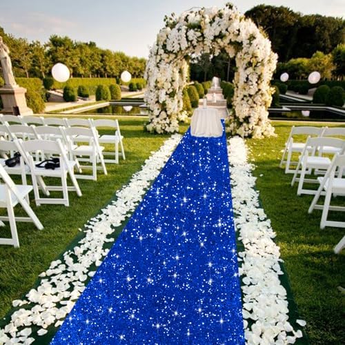 Royal Blue Sequins Aisle Runner 2FTx15FT Carpet for Wedding Parties