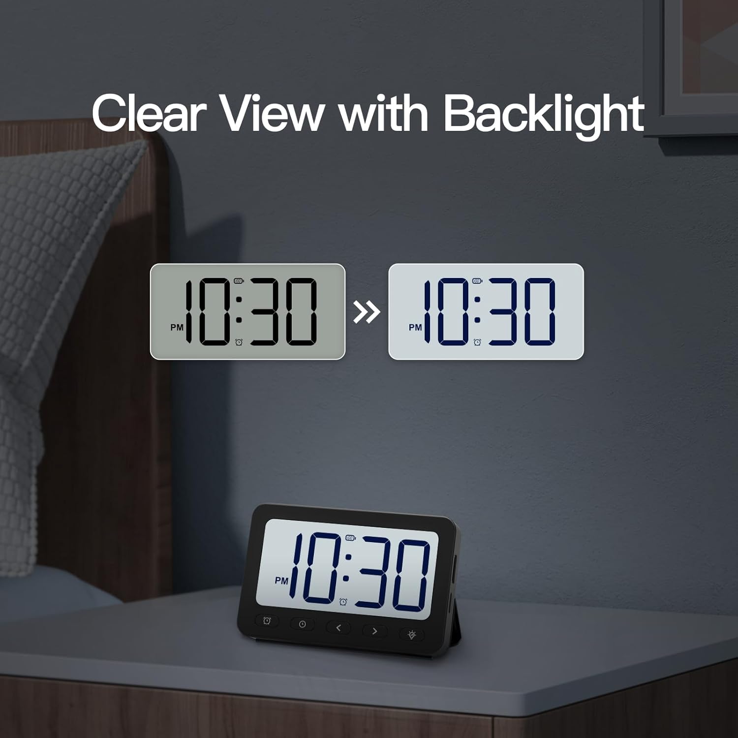 ANJANK Foldable LCD Travel Alarm Clock with 6000mAh Power Bank