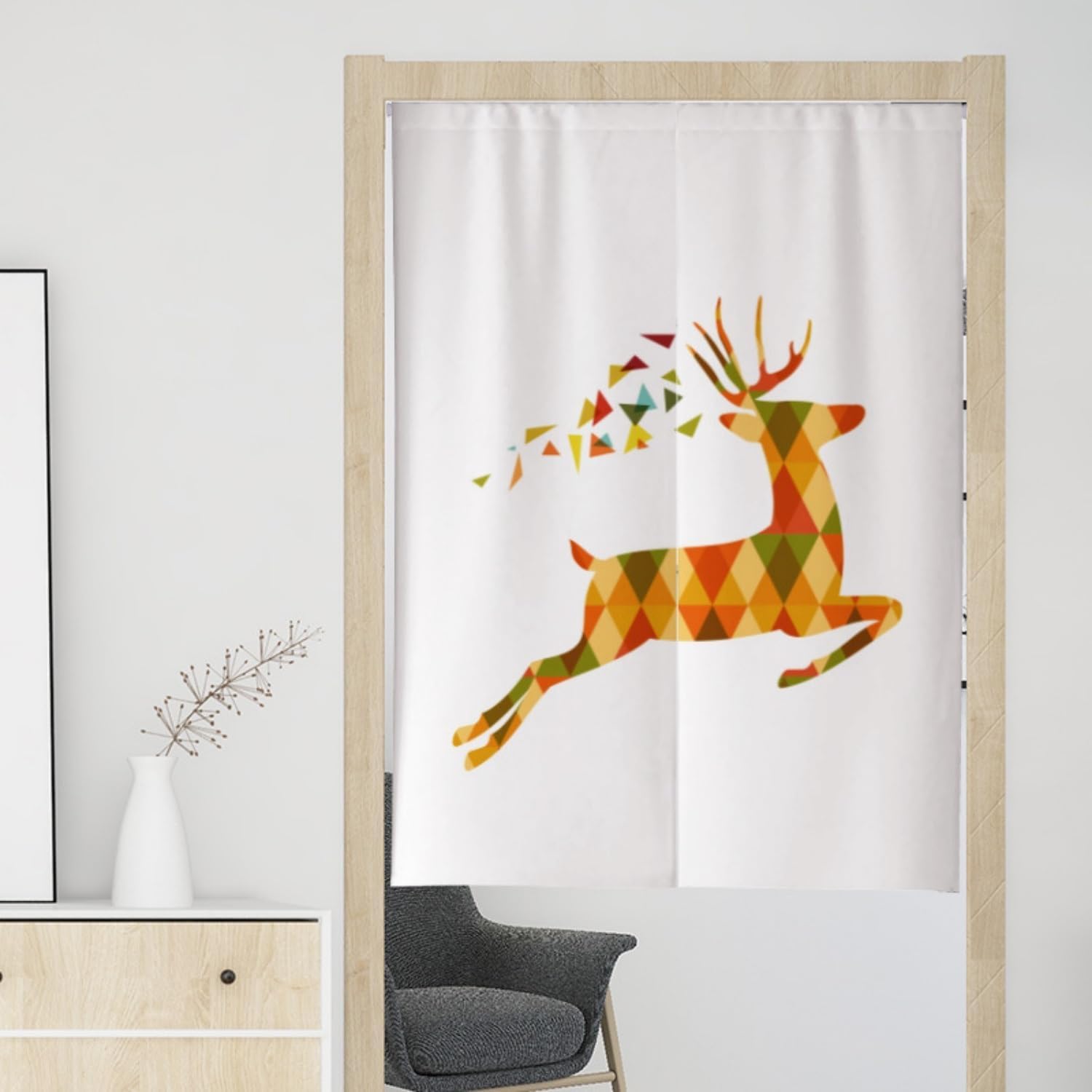 Jidanmian Japanese Animal Door Curtain Cotton Linen Blend 80x150cm