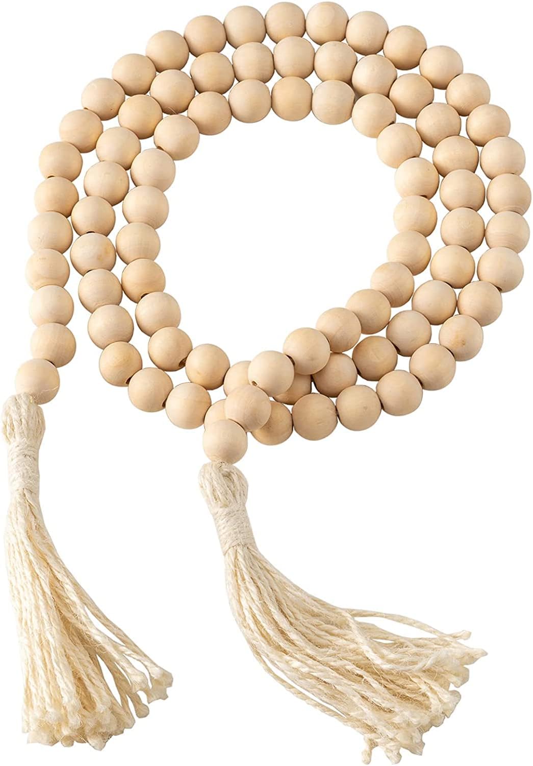 DECORKEY Rustic Wood Beads Garland 58 Inch Boho Decor