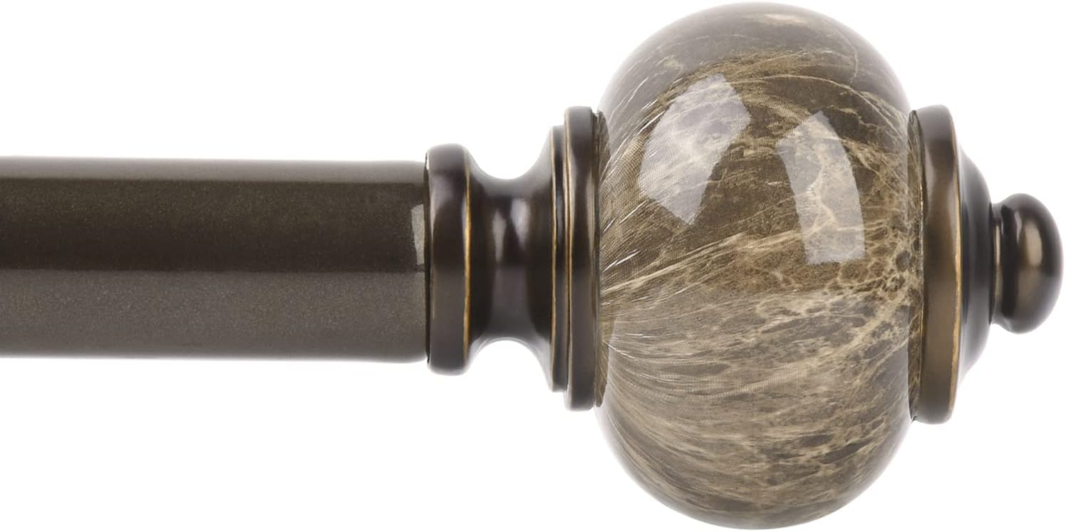 KAMANINA 1 Inch Curtain Rods 32-58 Inches Antique Bronze
