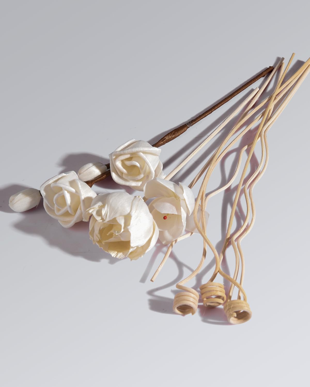 9 Pcs Reed Diffuser Sticks Set with Natural Rattan and Flower Designs