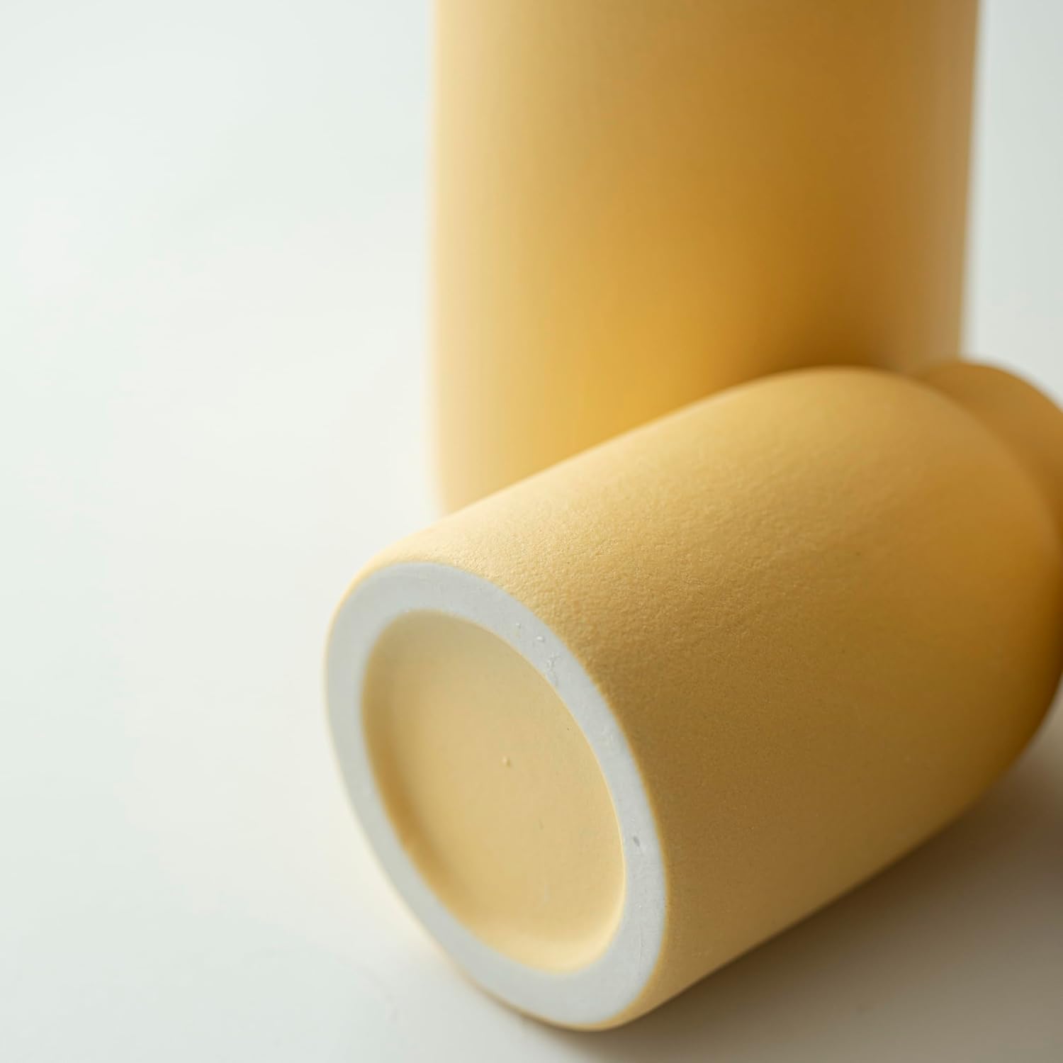 TINCTOTNIC Ceramic Vase Set 3 Distressed Yellow