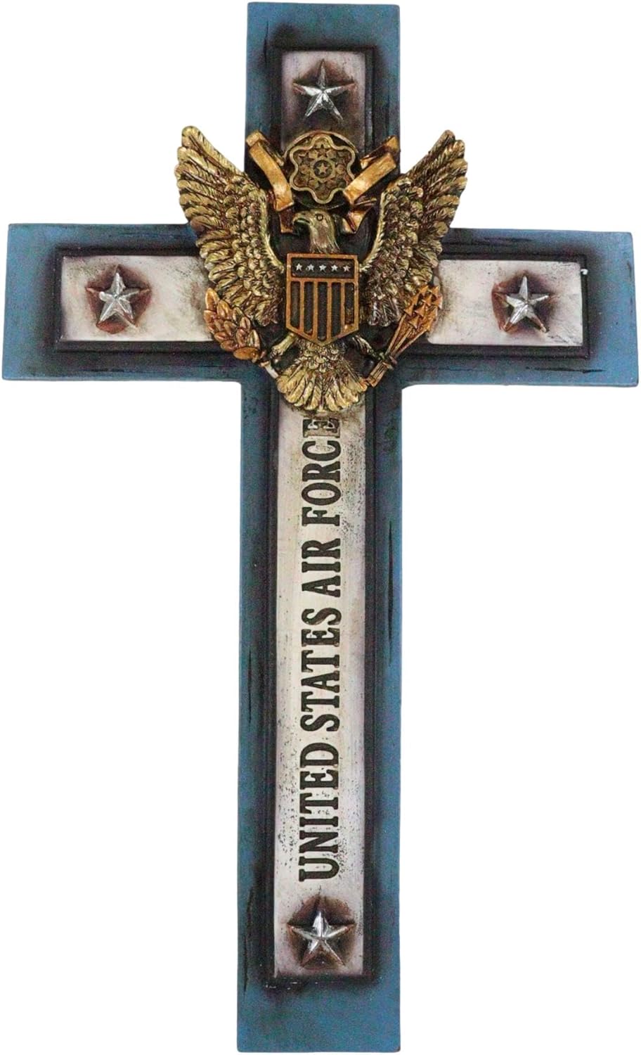 Bald Eagle Air Force Wall Cross Sculpture