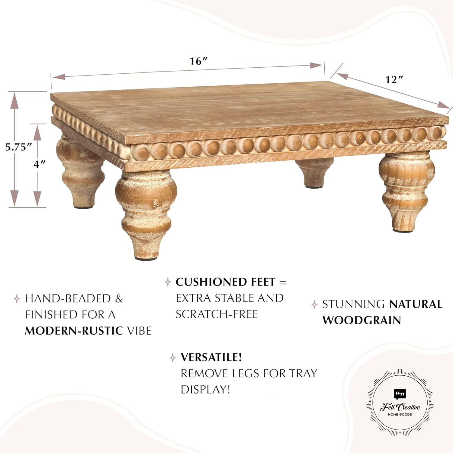 Farmhouse Style Wooden Risers for Decor Large 12x16 Inch