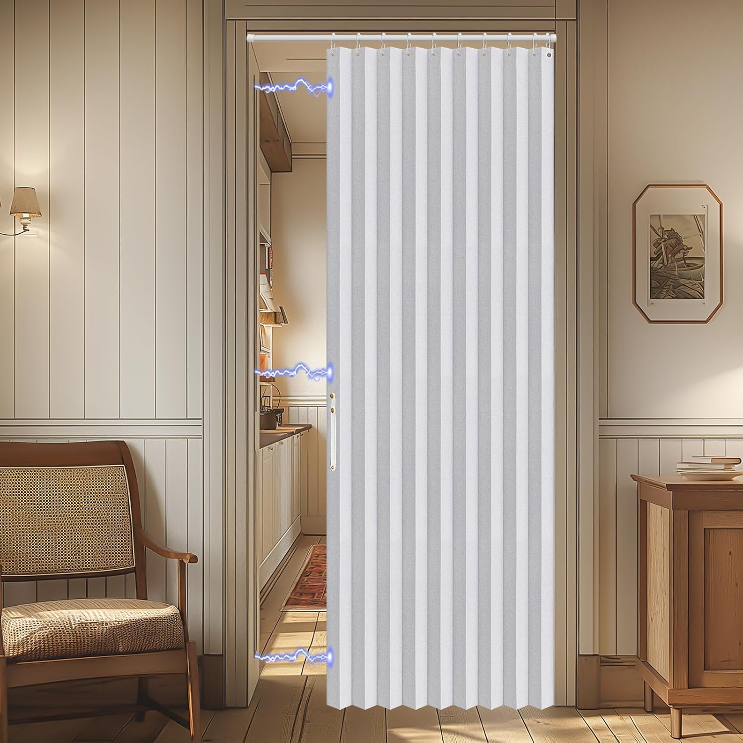 AJAZZ Blackout Accordion Door Curtain 42 x 78