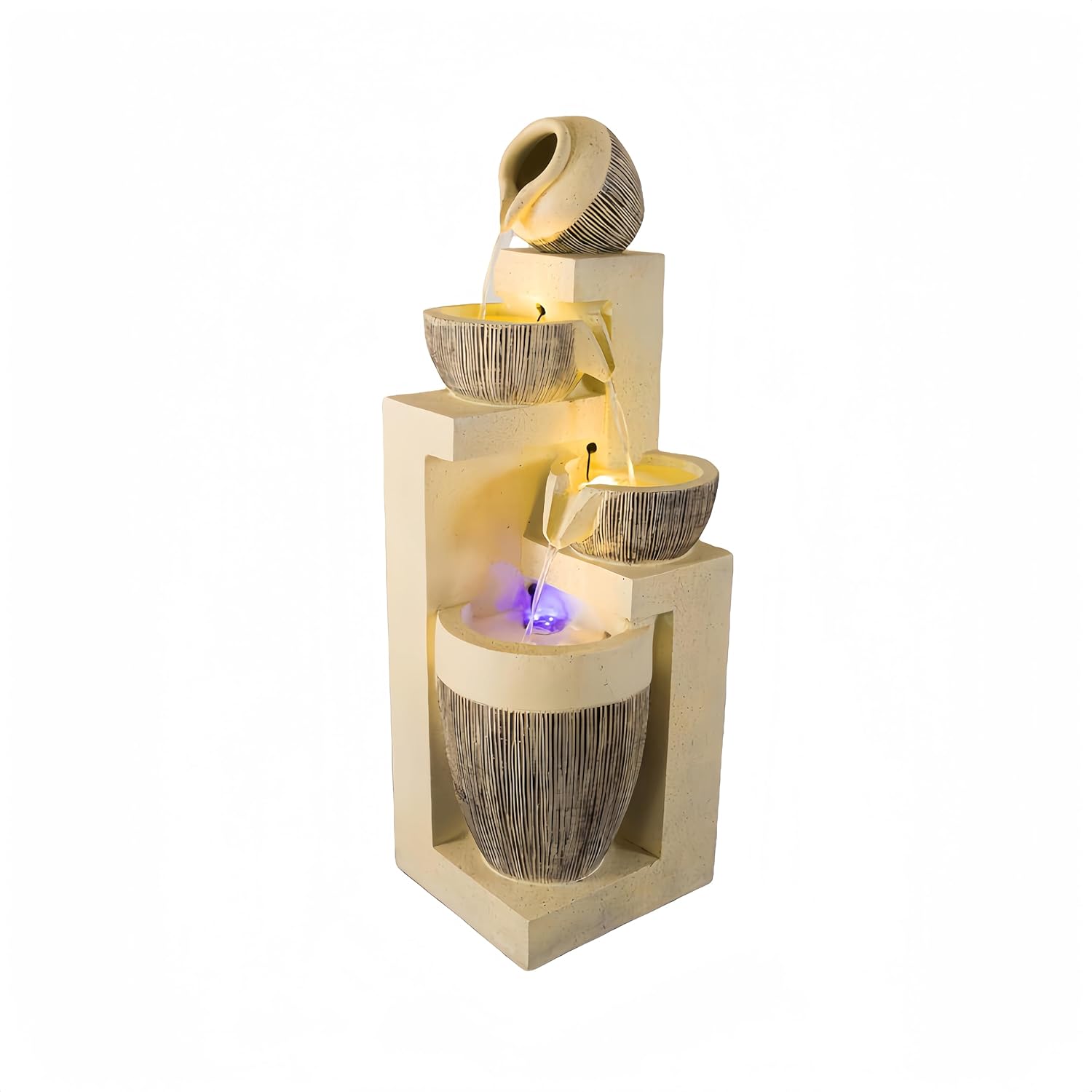 Fengshui Caishen Indoor Water Fountain Yellow