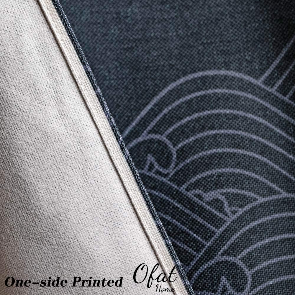 Ofat Home Japanese Door Curtain Dark Blue Red Crane Tapestries