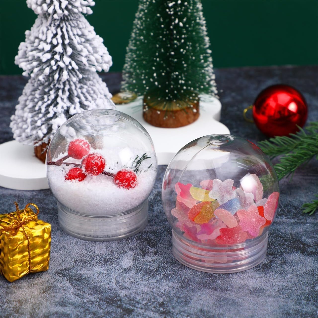 BESTOYARD 20-Pack 3-Inch Snow Globe DIY Kit