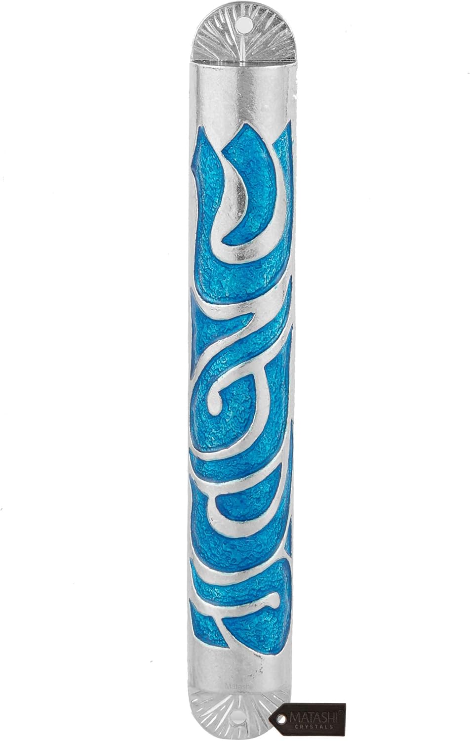 Matashi Hand Painted Blue Enamel Mezuzah Decor