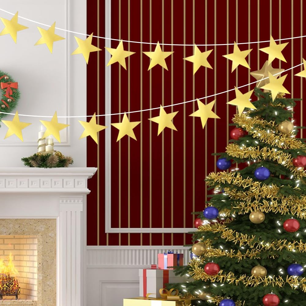 24PCS Gold Star Cutouts for Party Decorations