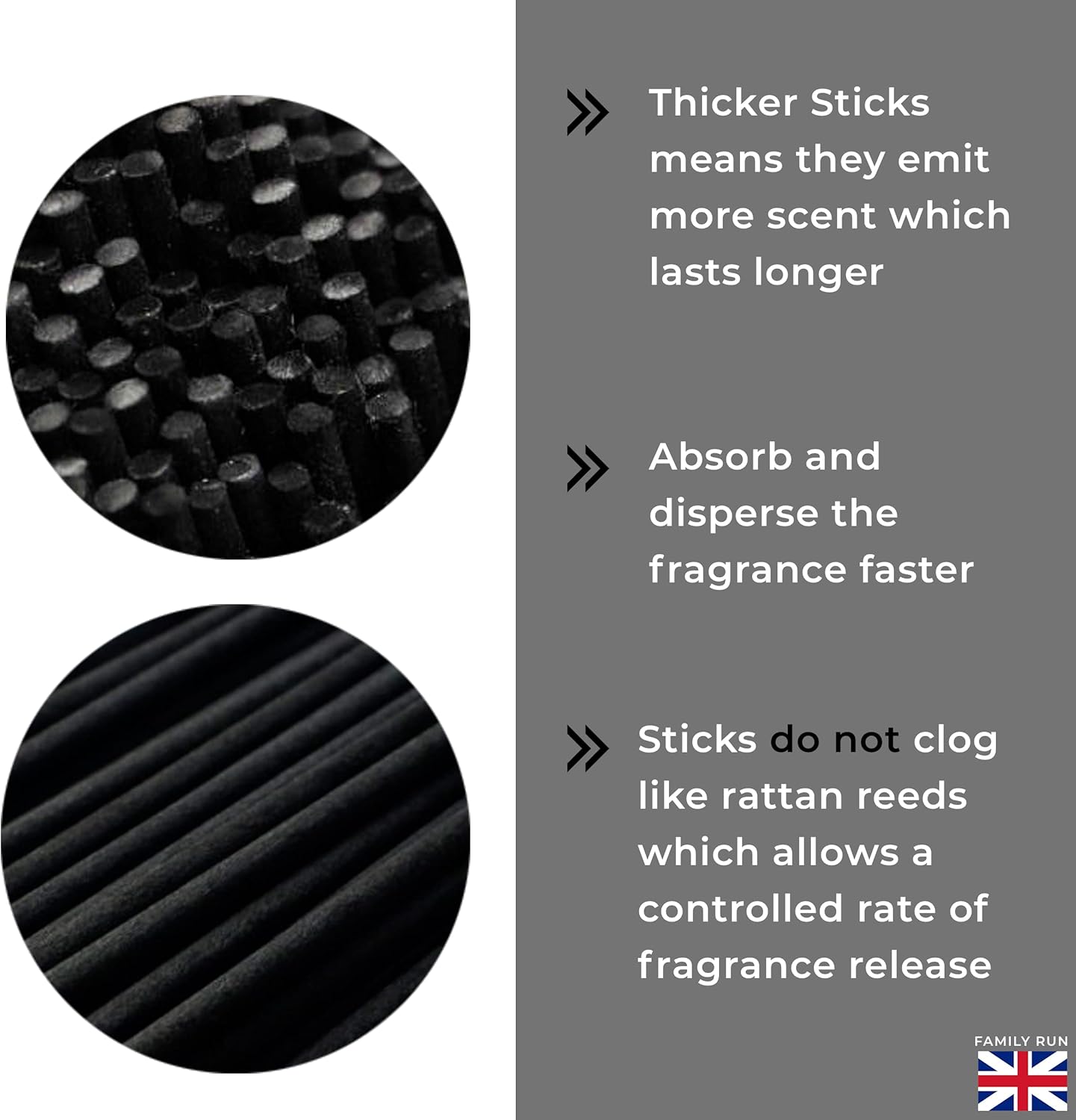 Ziffs Home 120pcs Black Fibre Reed Diffuser Sticks