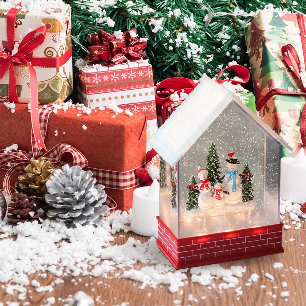 Wondise Christmas Snow Globes with Timer and Music