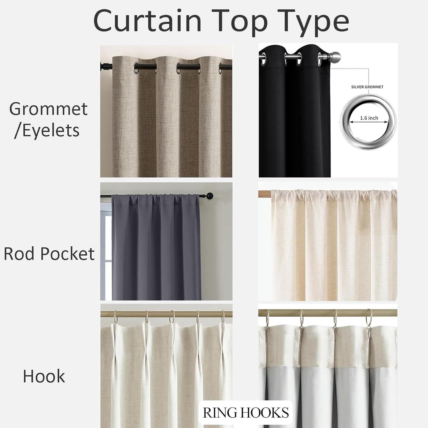 Thermal Blackout Curtains 84x96 Inch 2 Panels Set