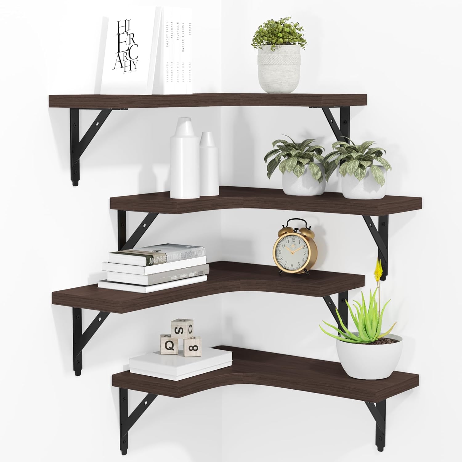 ROMGUAR CRAFT Corner Floating Shelves Set of 4