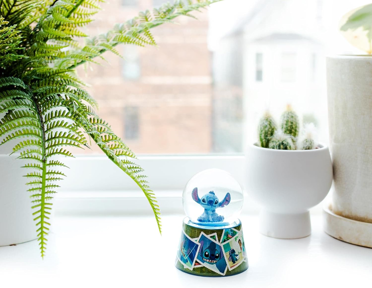 Disney Lilo Stitch Light-Up Snow Globe with Glitter 3 Inches
