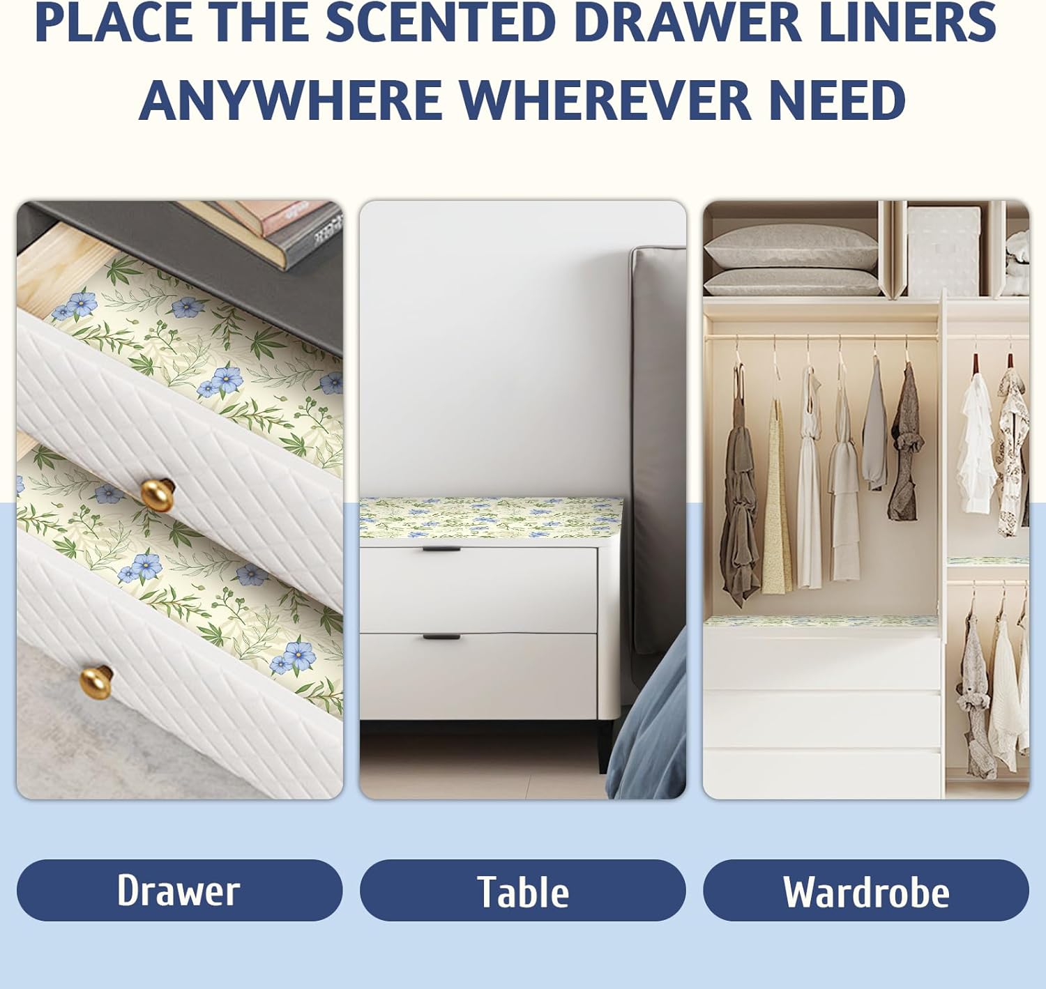 SCENTORINI Scented Drawer Liners 143 x 196 Inch 6 Sheets
