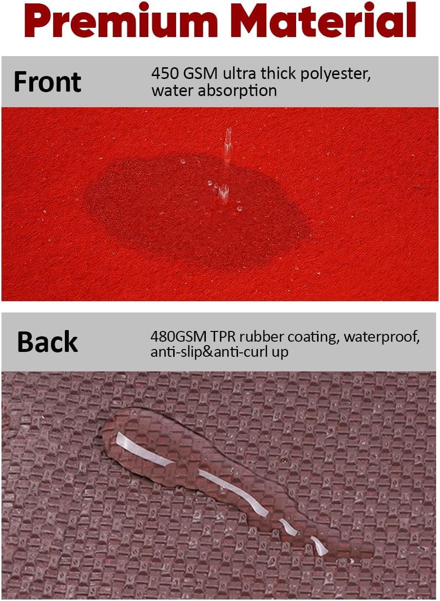 Socomf 3x10 ft Bright Red Carpet Runner for Party