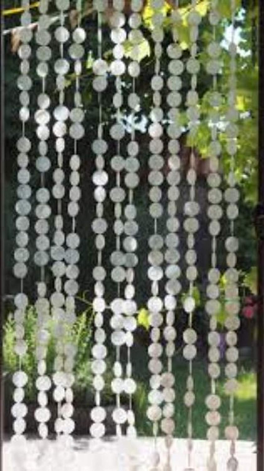 Natural Capiz Shell Round Door Curtain 10 Strands