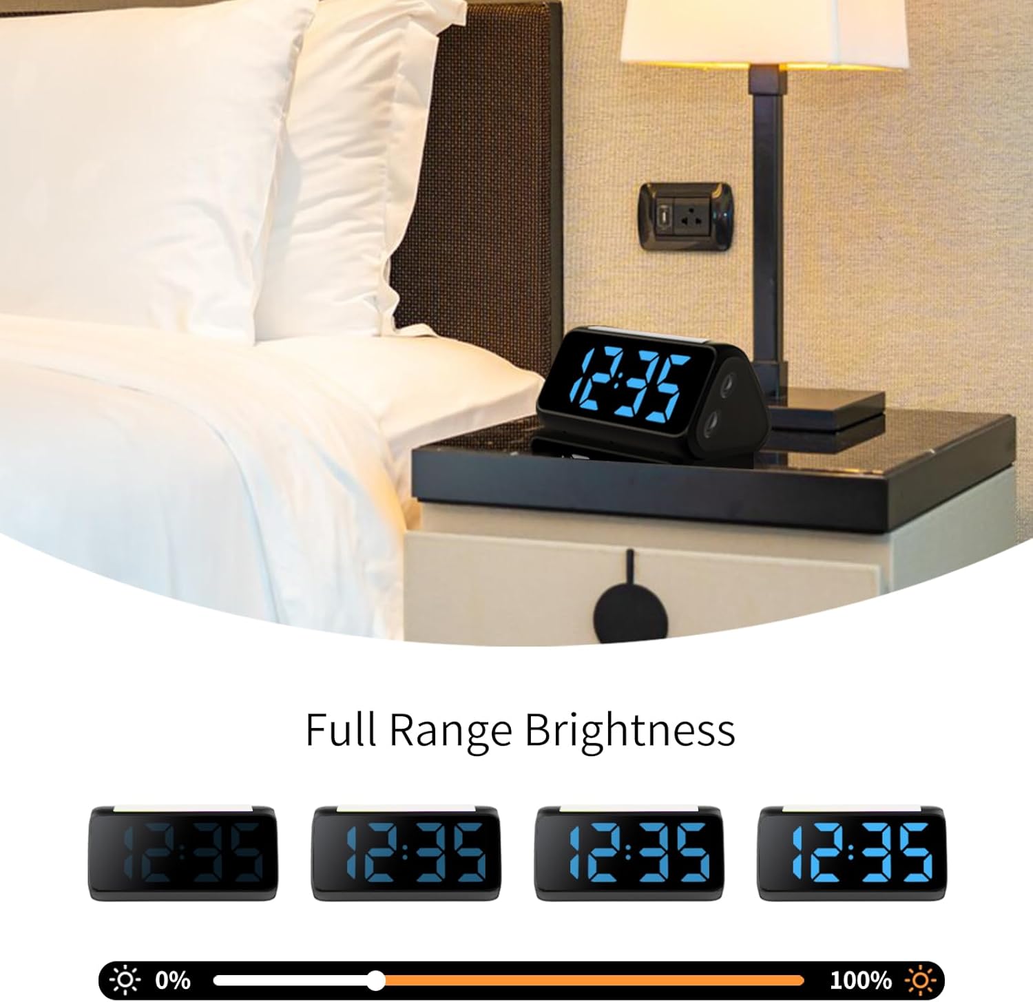 Netzu Alarm Clock for Heavy Sleepers with Vibrating Pad and RGB Display