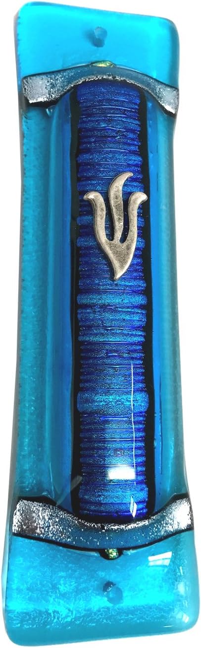 Tamara Baskin Art Glass Mezuzah Handmade Gift Boxed with Scroll Included