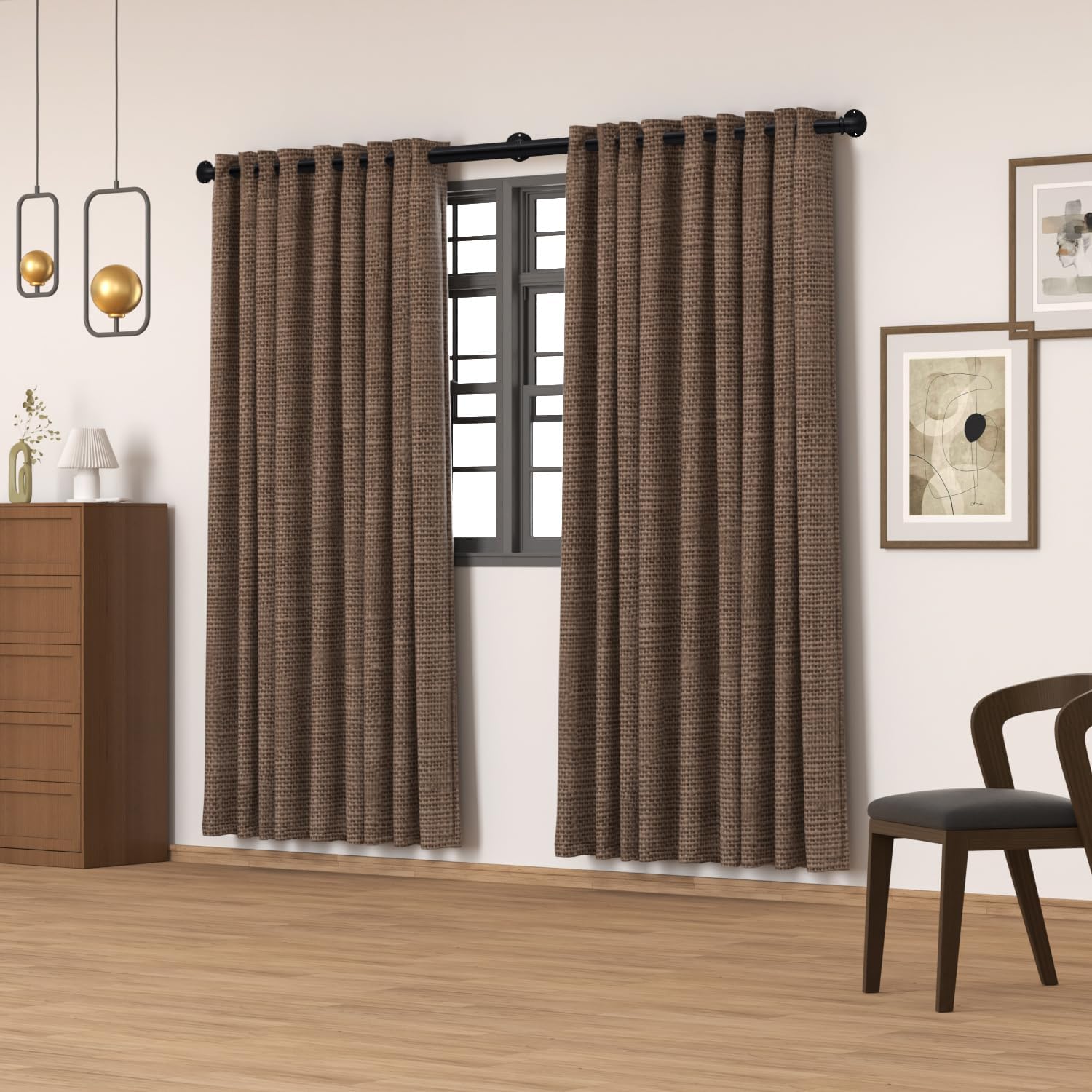 Industrial Curtain Rods 18-120 Inch Adjustable Blackout Rod with Wrap Around Design