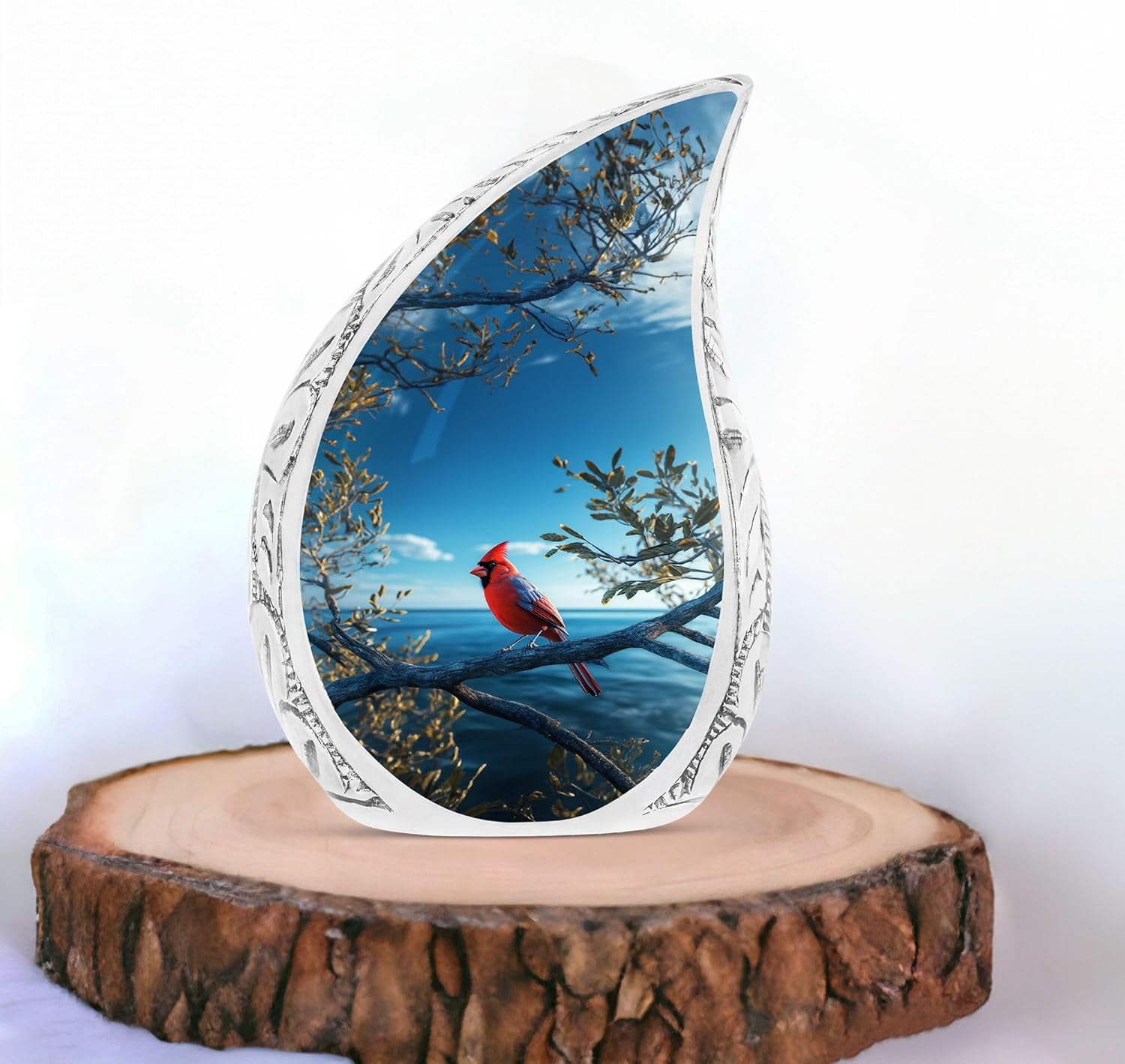Red Cardinal Bird Urns for Human Ashes 10 Inch