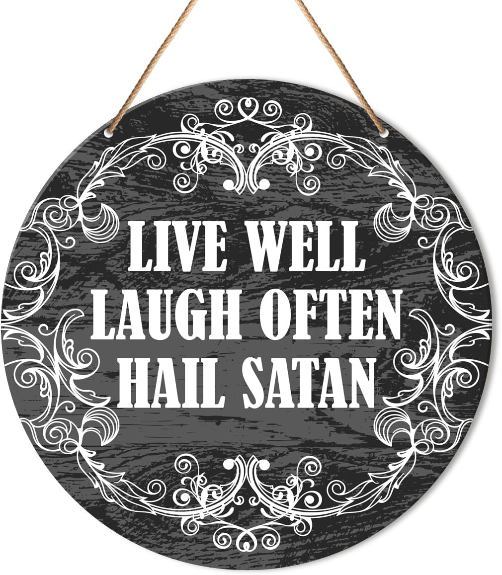 Gothic Wall Decor Satanic Hanging Sign for Gothic House