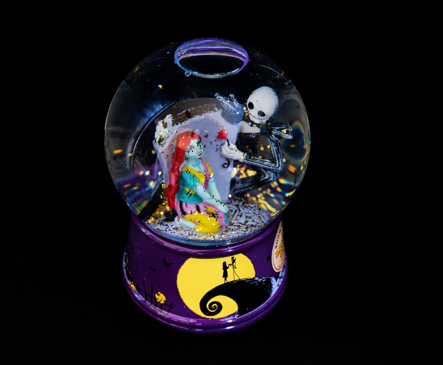 Disney Nightmare Before Christmas Jack Sally Light Up Snow Globe