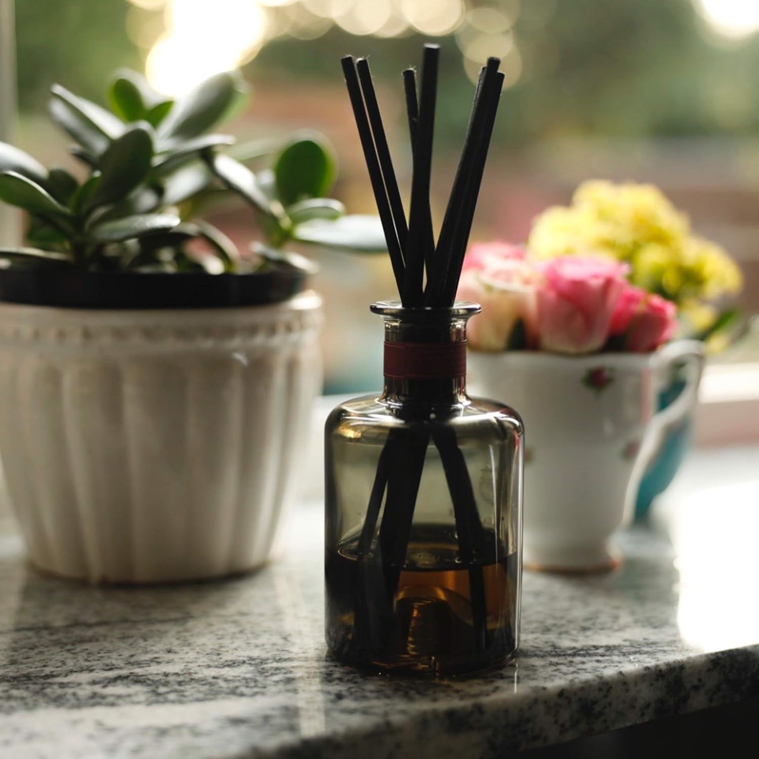 Ziffs Home 120pcs Black Fibre Reed Diffuser Sticks