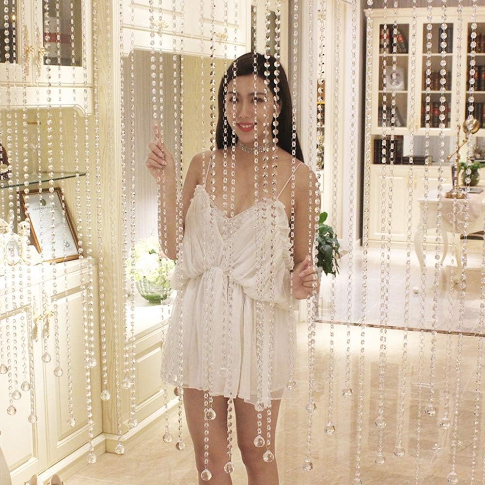 OKUOKA 25 Strands Crystal Beaded Curtain for Doorways