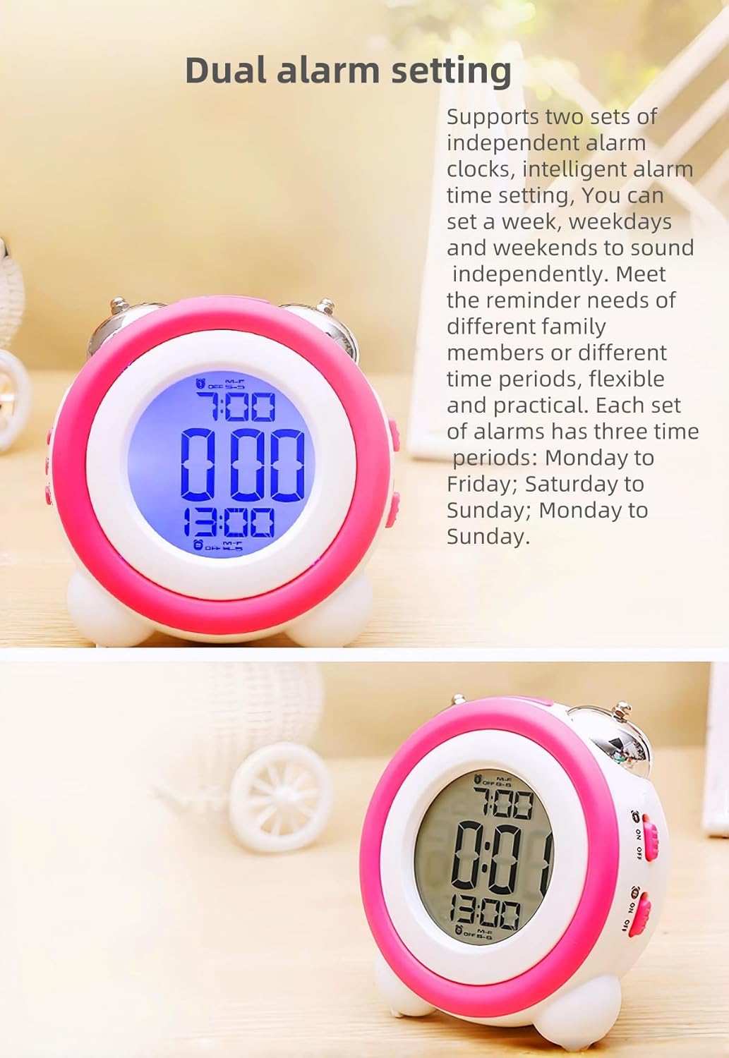 Super Loud Alarm Clock with Twin Bell and Backlight Display