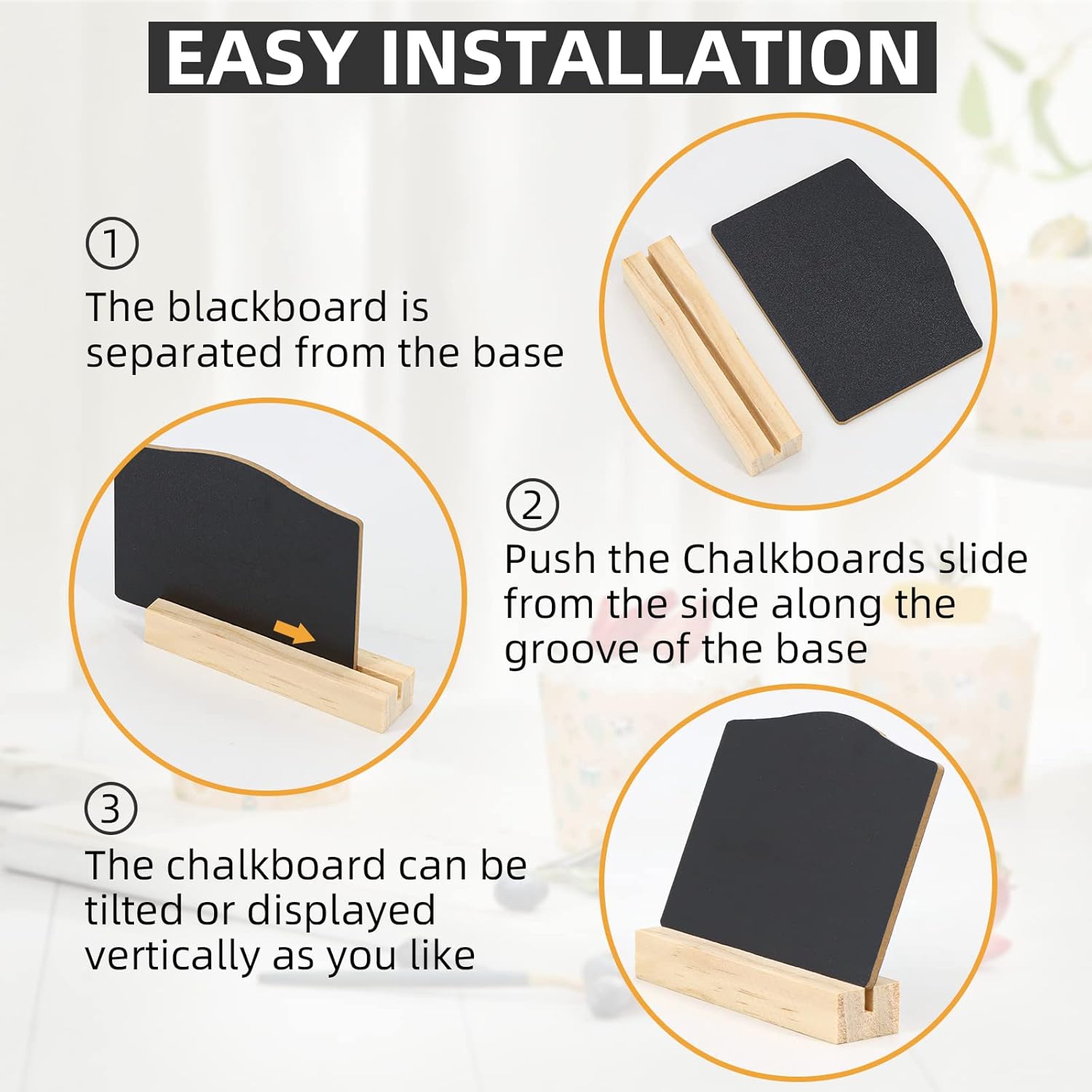 ALOTCHE Mini Chalkboard Signs Set with Stand 16 Pack