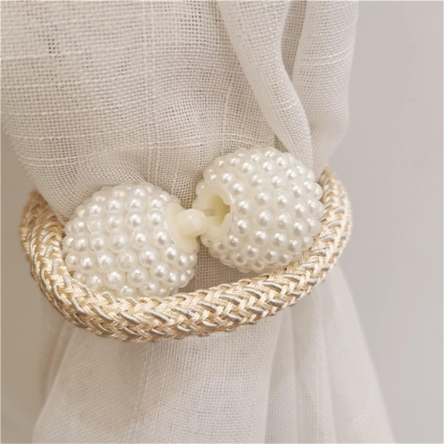 2 Pack Cartoon Bear Curtain Ties Plush Design White