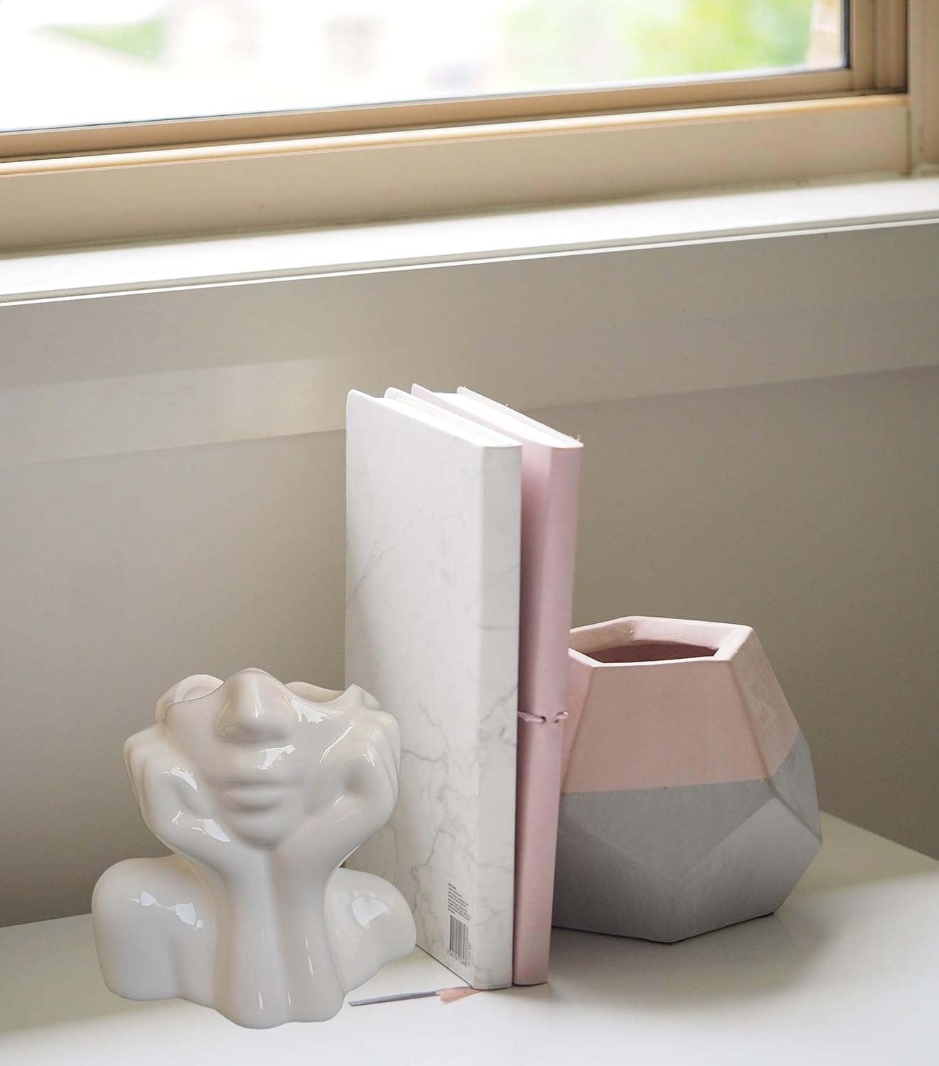 White Face Ceramic Vase for Home Decor