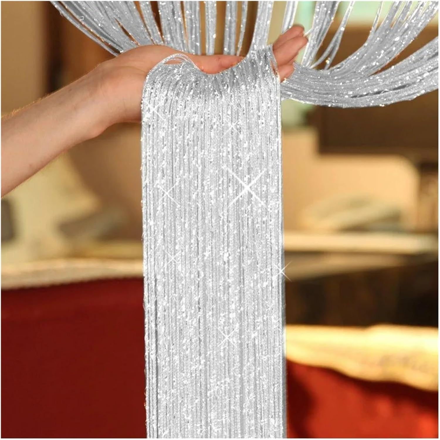 Shiny Tassel String Curtain for Home Decor