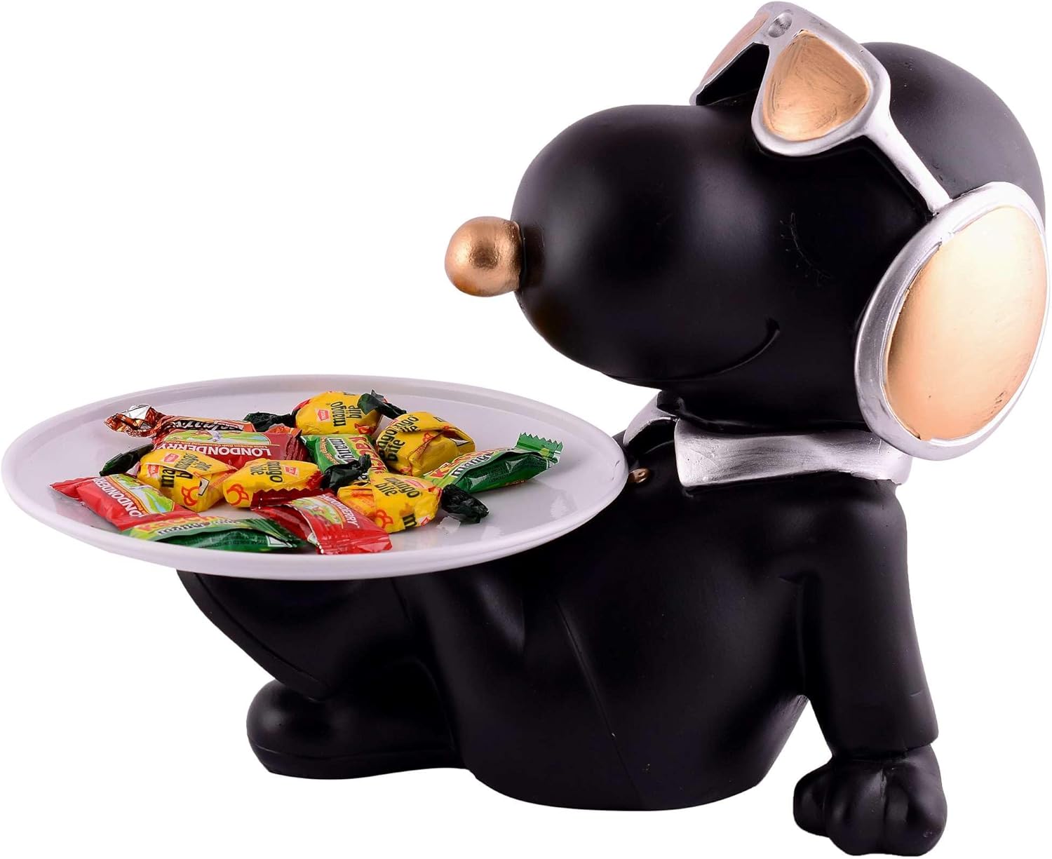 JAS CRAFTLY Clouds Black Resin Dog Sculpture 8 Inches
