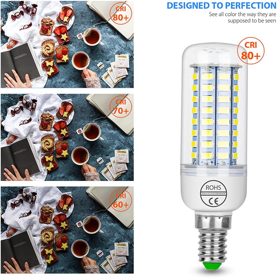 Energy Saving E14 LED Corn Bulbs 4Pack 6000K Daylight White