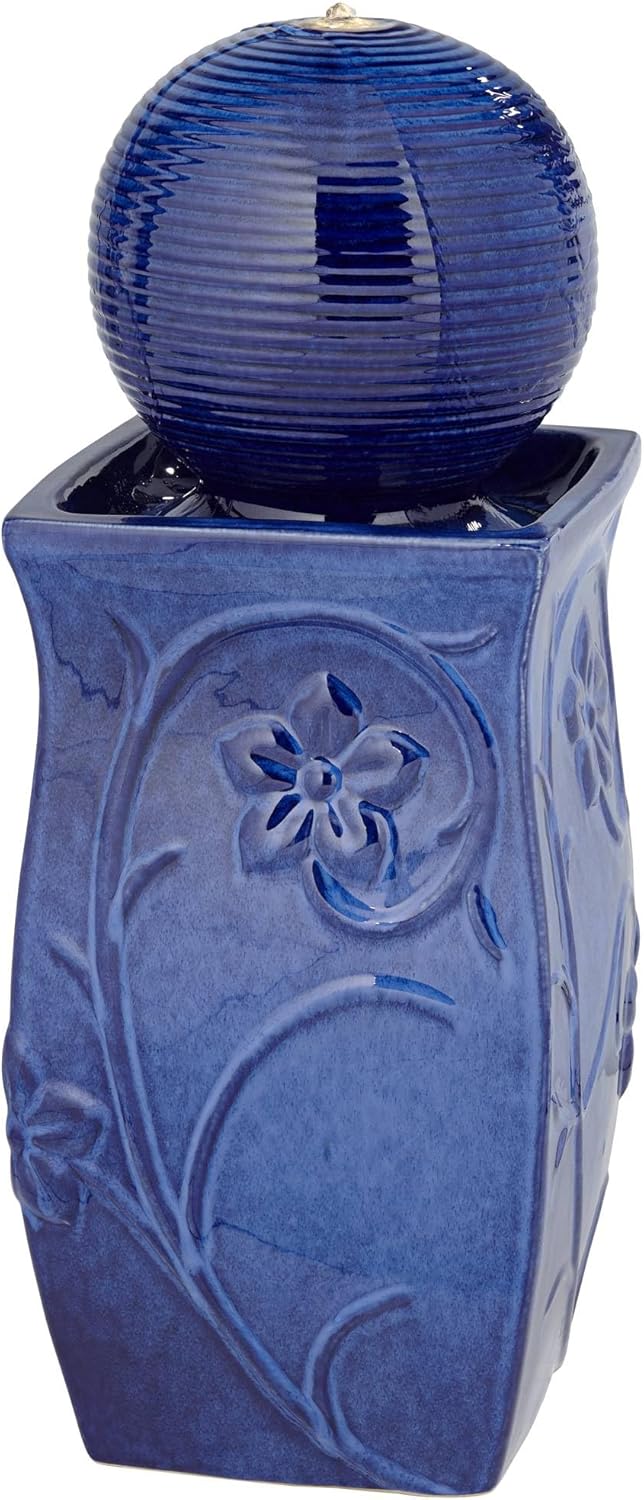 John Timberland Periwinkle Floor Fountain with LED Light