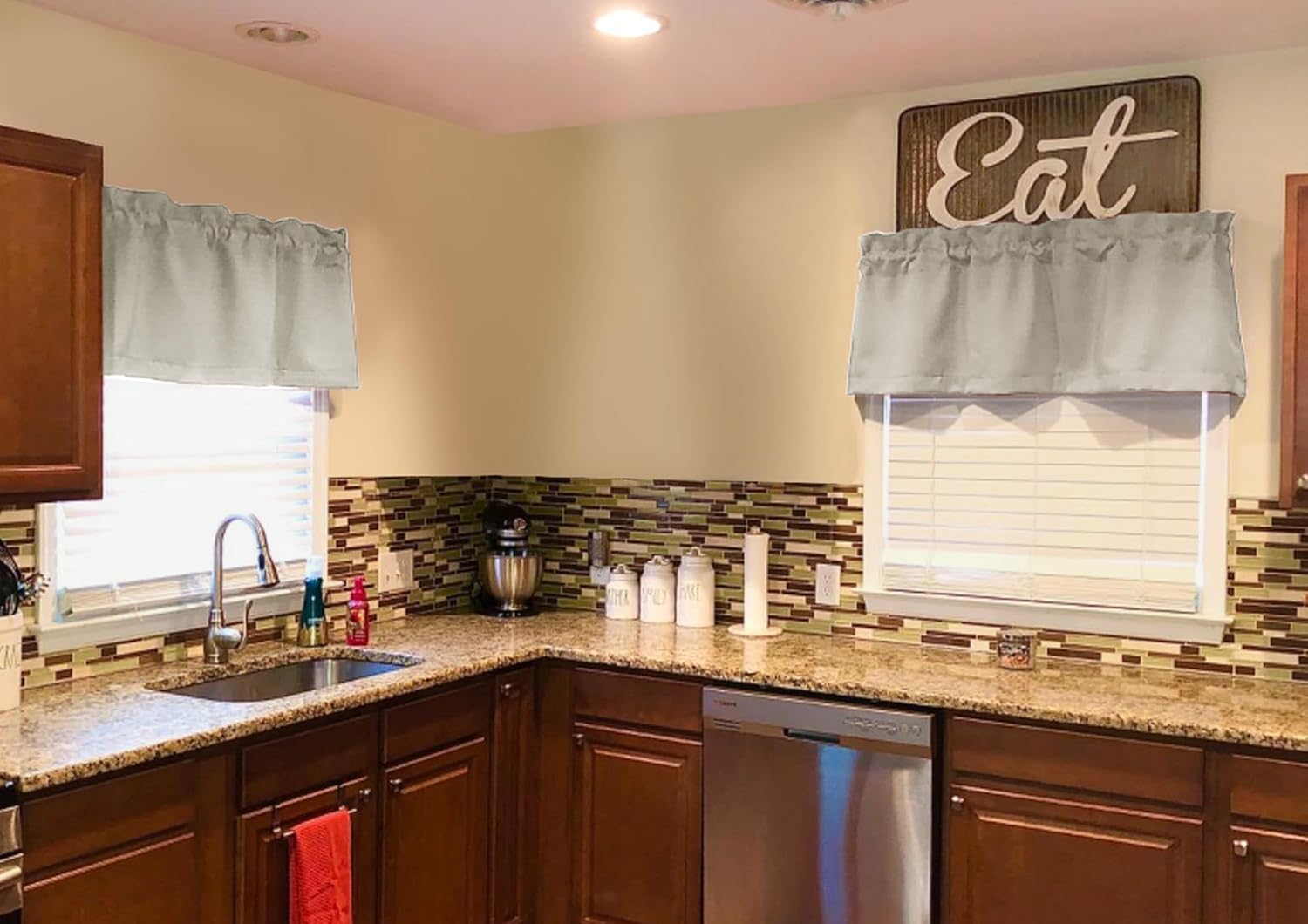 4 Panels Blackout Curtain Valances for Windows