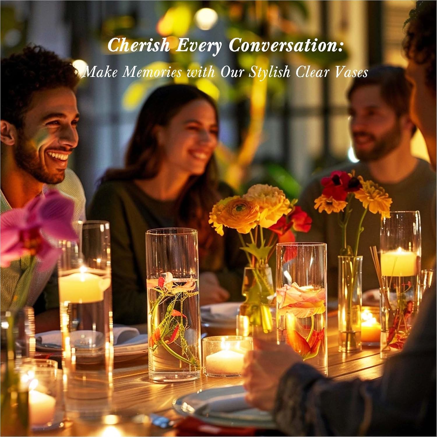 18pcs Clear Glass Vase Cylinder for Centerpieces and Decor