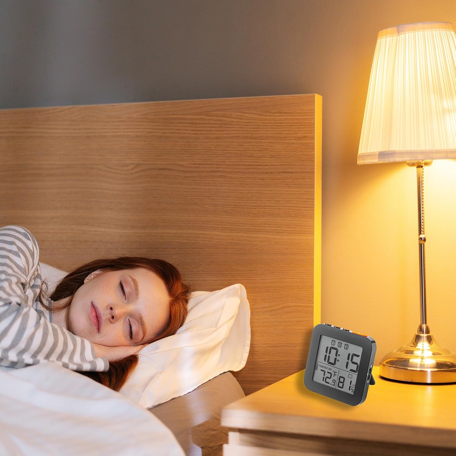 Digital Alarm Clock with 3 Bells and Temperature Display