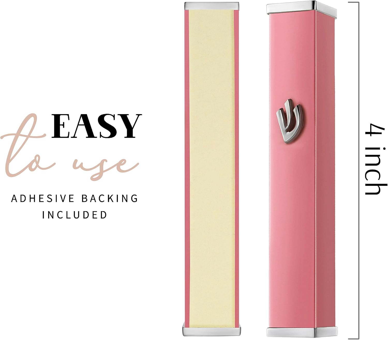 SURI Mezuzah Door Mount with Adhesive Scroll Case