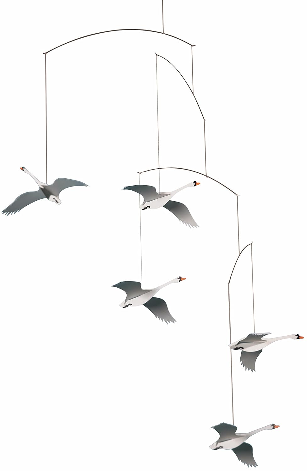 Scandinavian Swan Hanging Mobile 22 Inches Handmade Denmark