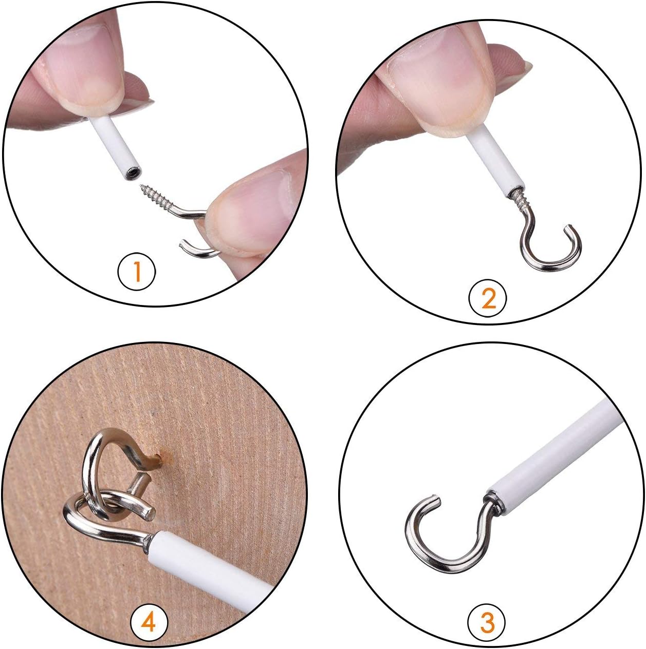 Shappy Curtain Wire with Self-Adhesive Hooks 6 Meter 8 Pairs