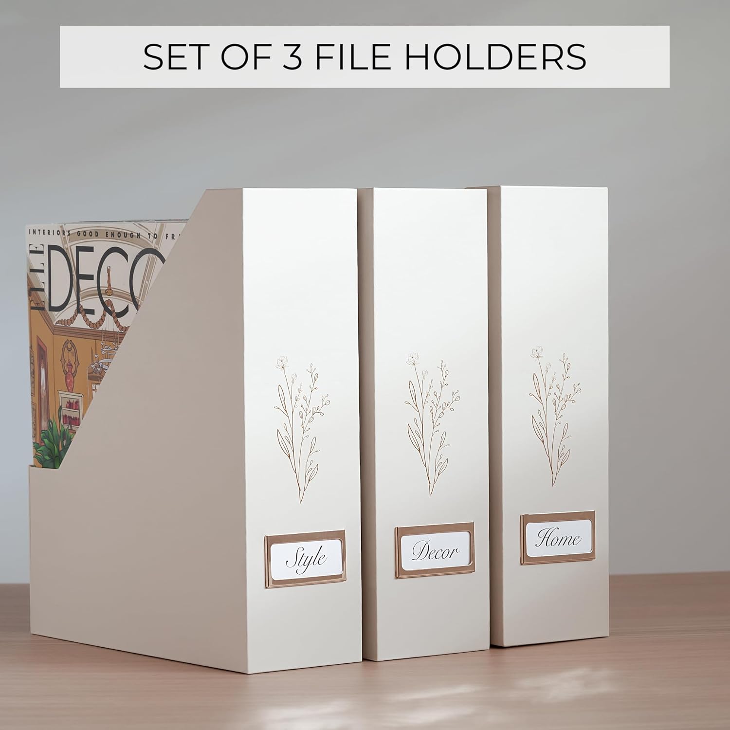 ZICOTO Magazine Holder Set Of 3 - Sturdy and Stylish