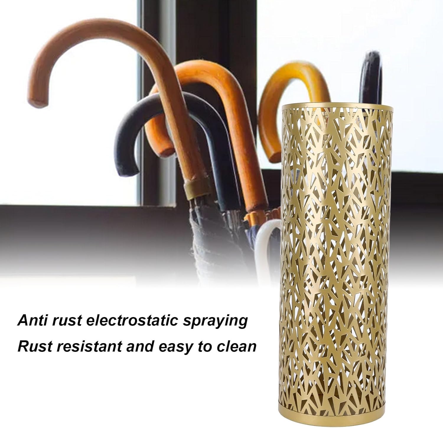 SUNFECILI Small-Gold Round Umbrella Stand Holder