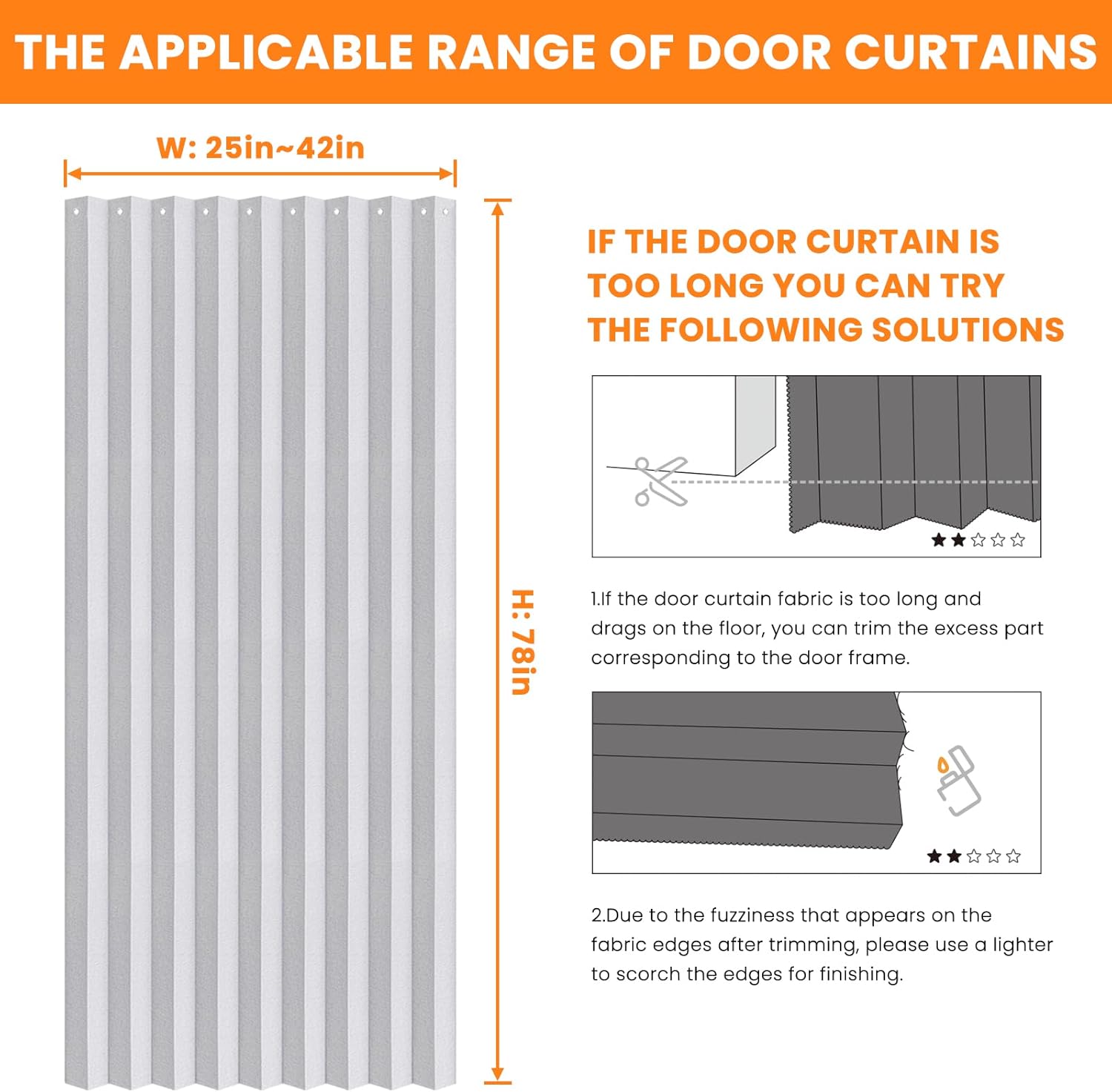 AJAZZ Blackout Accordion Door Curtain 42 x 78