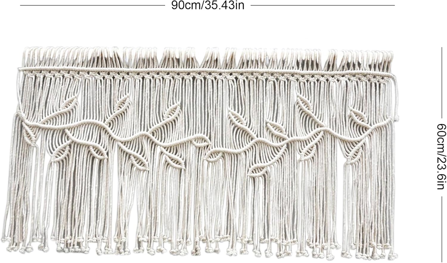 Macrame Valance Curtain for Kitchen 3543x2362 Inch Boho Decor