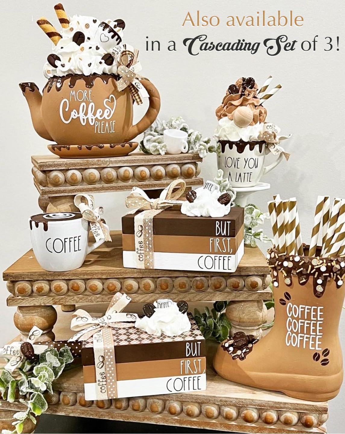 Farmhouse Style Wooden Risers for Decor Large 12x16 Inch